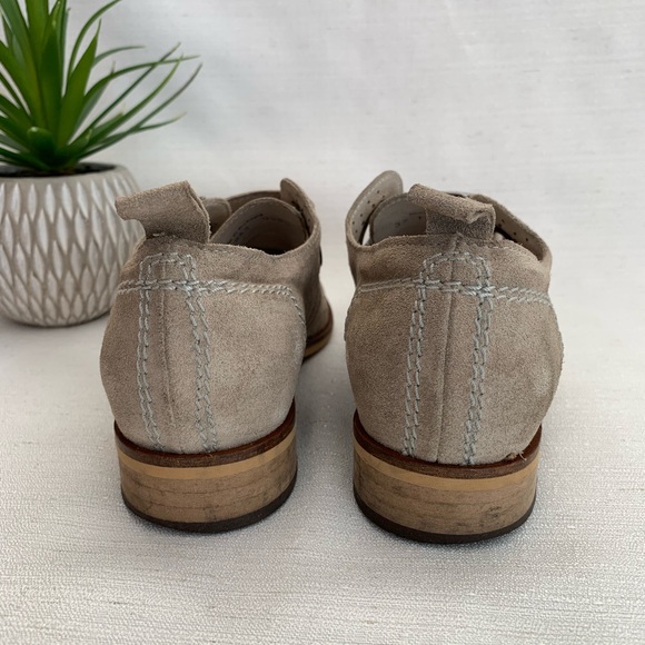 Dkode Light Gray Perforated Suede Leather Buckle Ankle Booties Womans EU37 6.5US - Picture 11 of 13